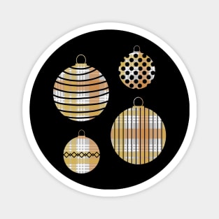 Metallic Tone Tartan Christmas Baubles Magnet